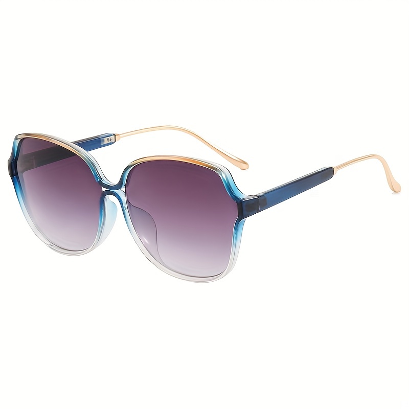 Luxury Mens Vintage Retro Rectangular Rimless Purple Gradient Tint  Sunglasses | eBay