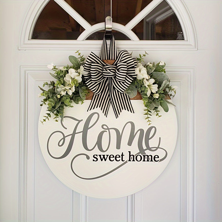 

1pc, All Year Wreath Sweet Home Front Door Decoration Door Hanger Front Door Welcome Wreath