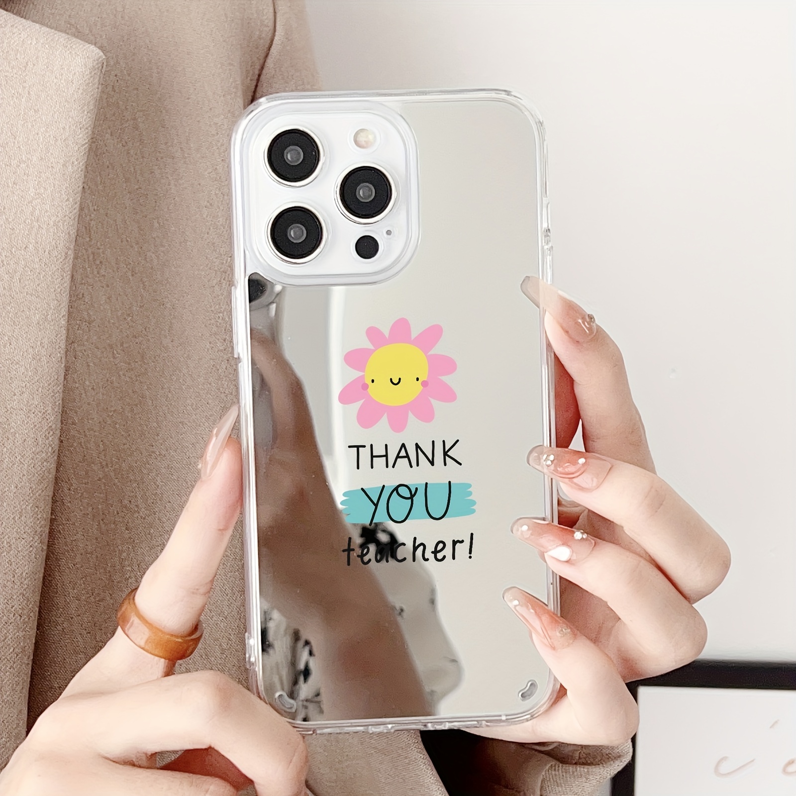 Thank Teacher Print Mirror Phone Case Temu