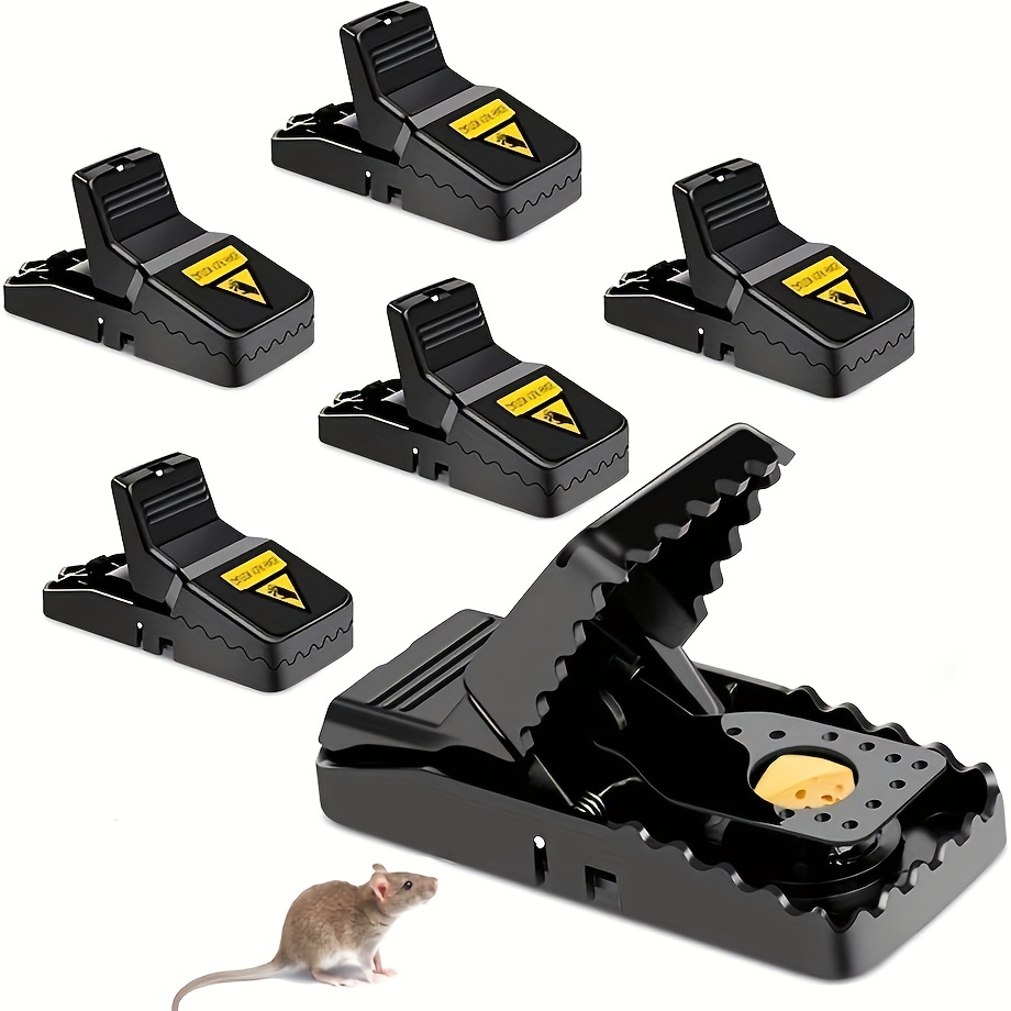 Mouse Traps, Mice Traps for House, Small Mice Trap Indoor Quick Effective Sanitary Safe Mouse Trap Catcher for Family - 4 Pack, Black