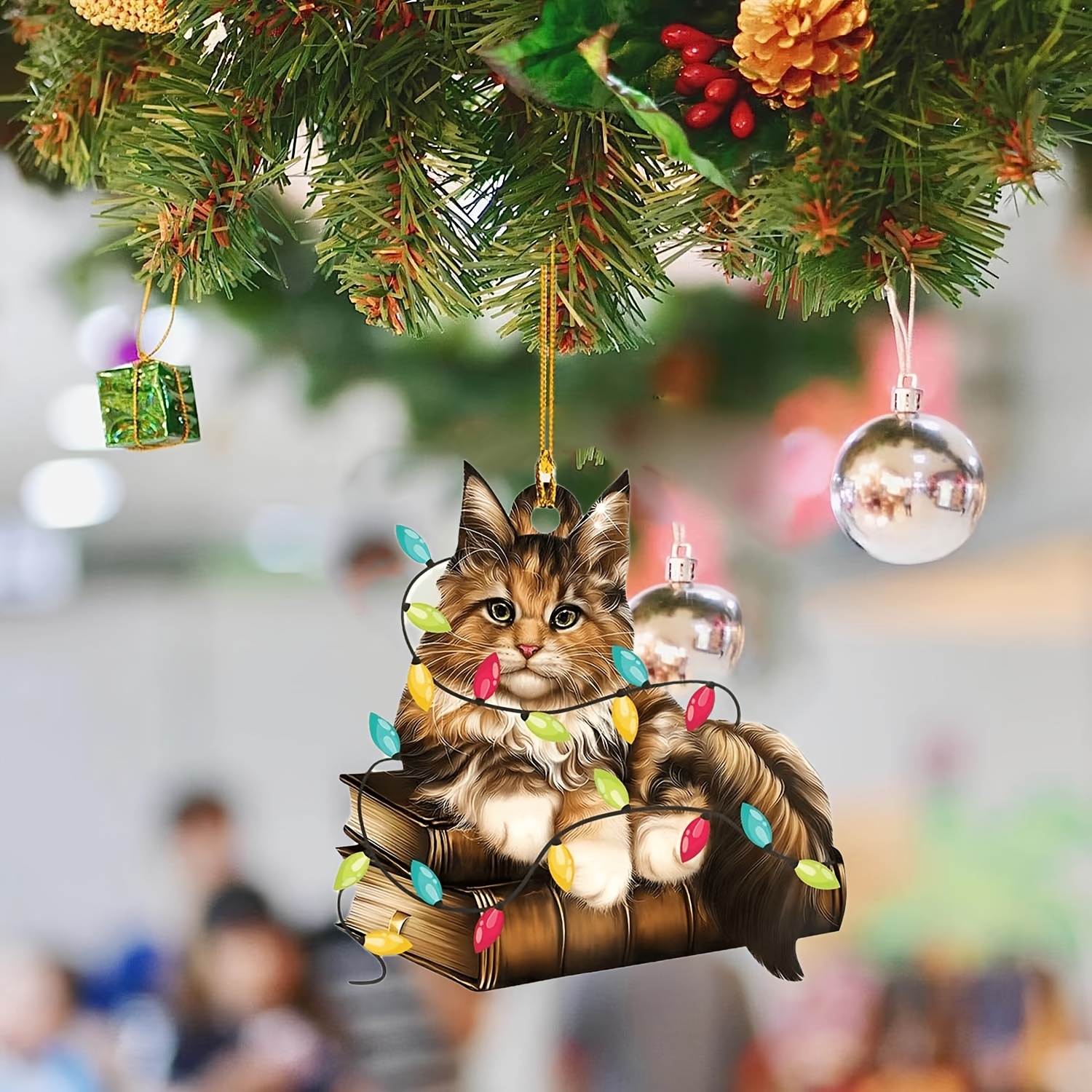 Round Acrylic Christmas Tree Ornament cat Lover Gifts Women - Temu