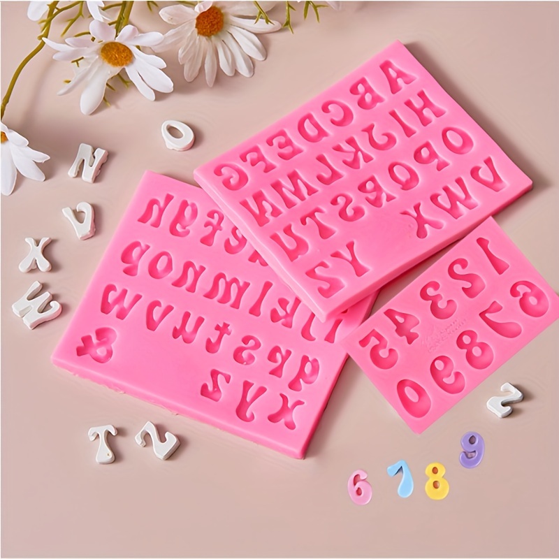 3pcs, Silicone Alphabet Molds For Concrete Cement Capital Letter Number  Mold Resin Cake Mold DIY Plaster Handmade Home Decor Tools Large Alphabet