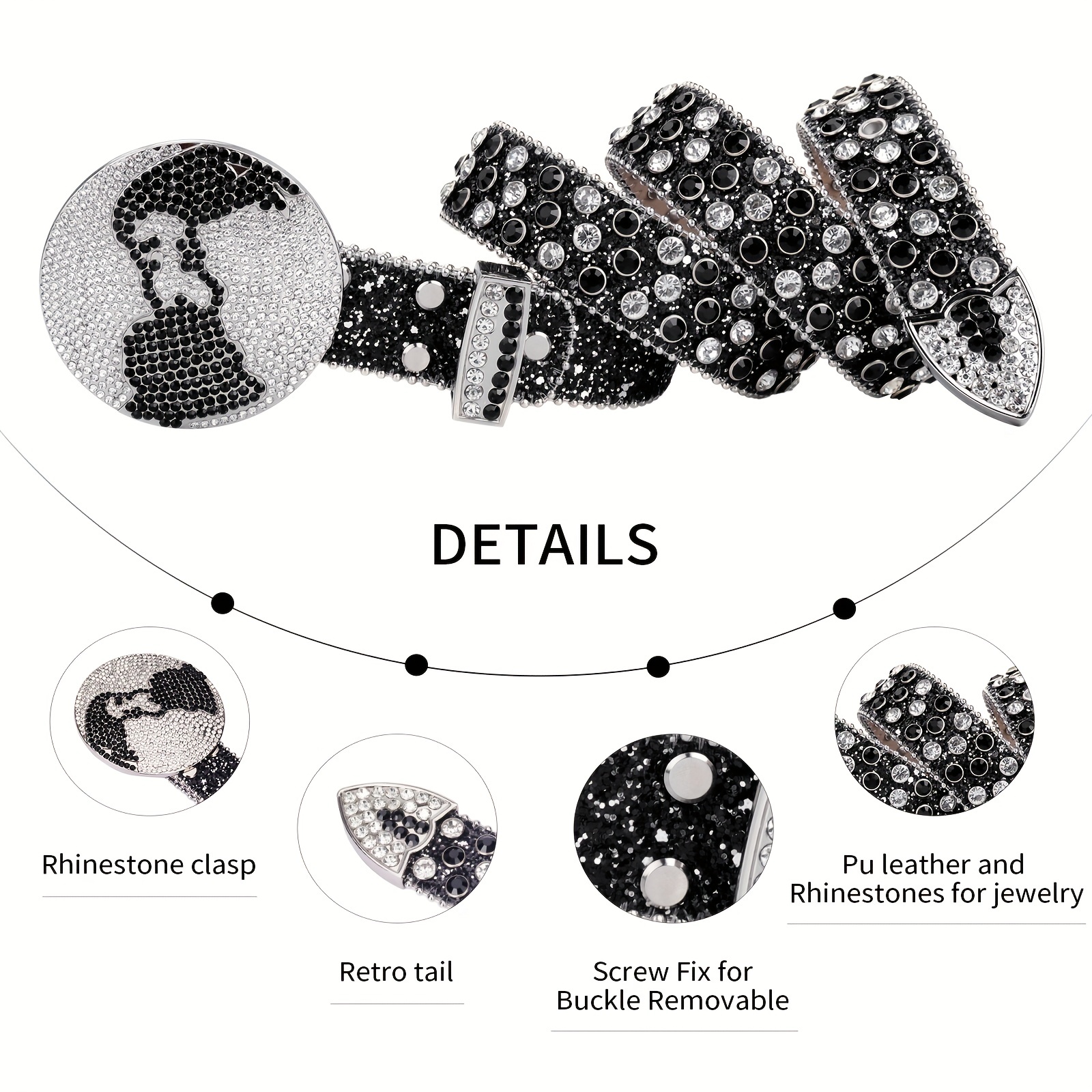 Cinturón de diamante de agua de moda para hombres y mujeres con  incrustaciones de cristal de alta calidad y ancho neutro de 3,8 cm