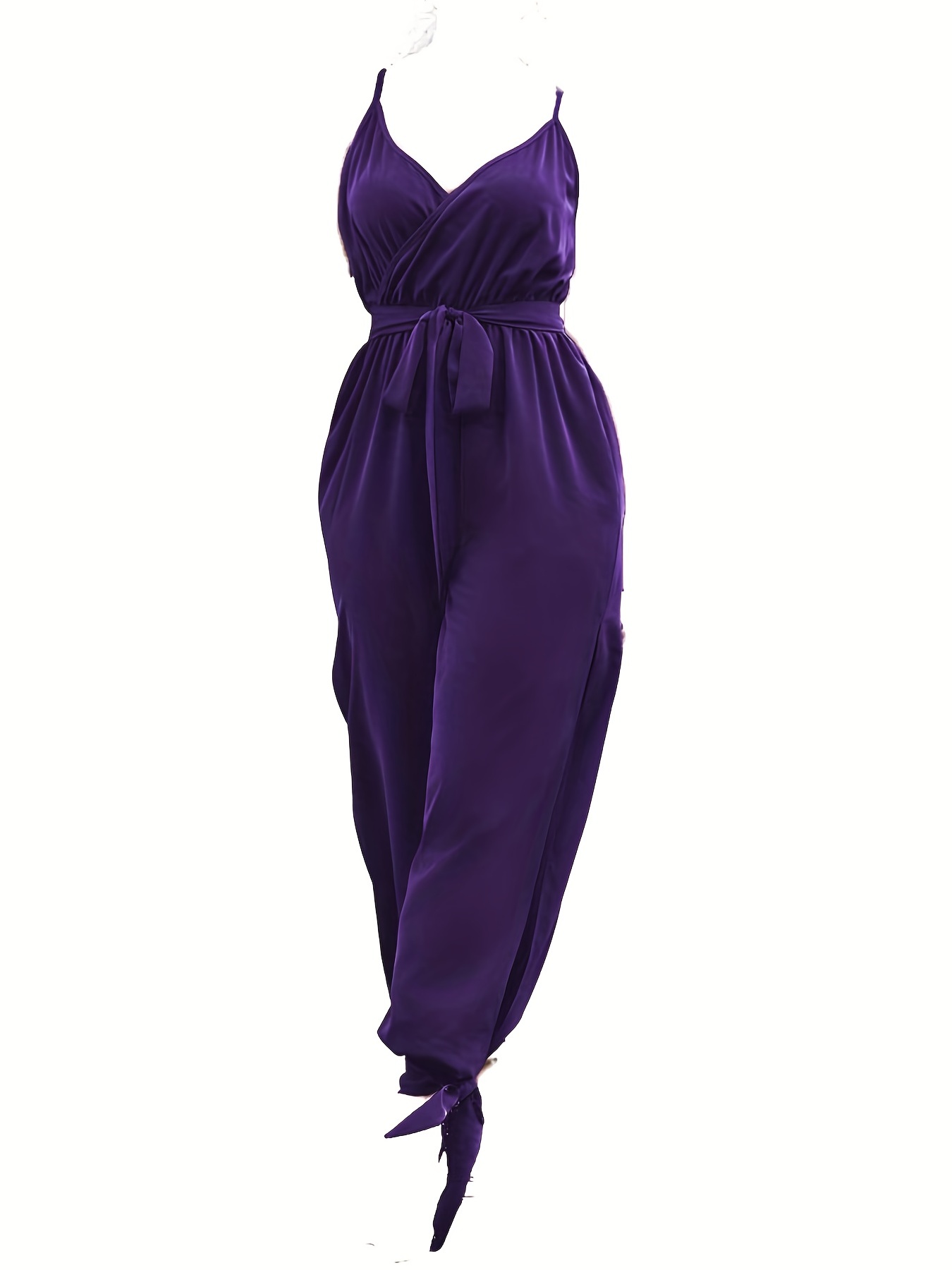 Halterneck Jumpsuit - Dark purple - Ladies