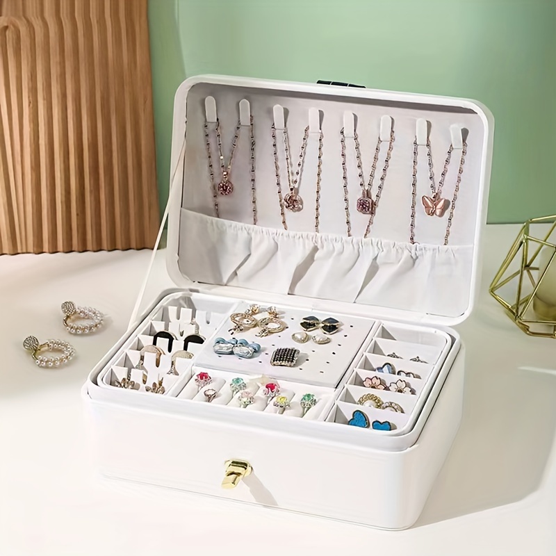 Blanc -Mini boîte de rangement portable pour ranger les accessoires pour  cheveux et les bijoux