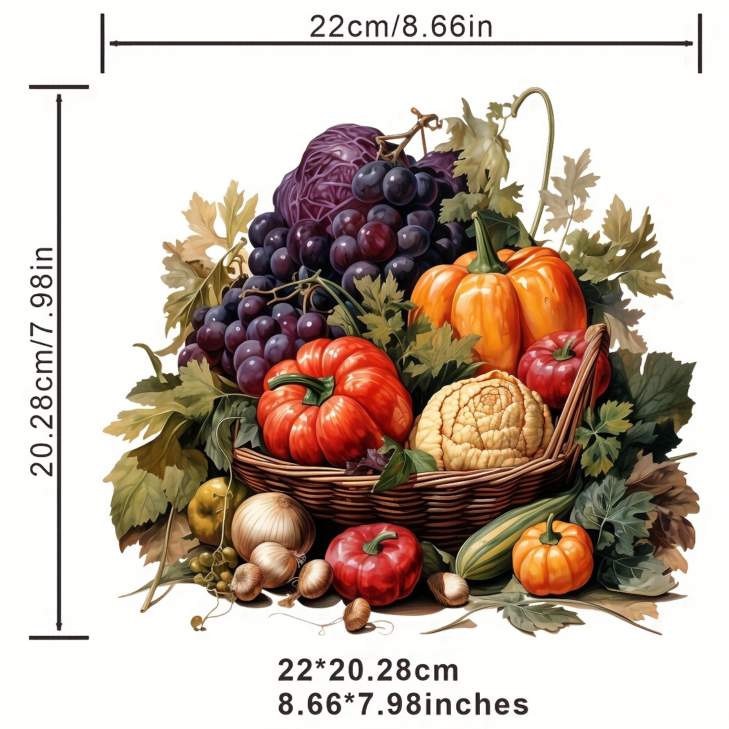 1/2/3 Pezzi Adesivi Raccolta Autunnale Frutta E Verdura Uomo - Temu Italy