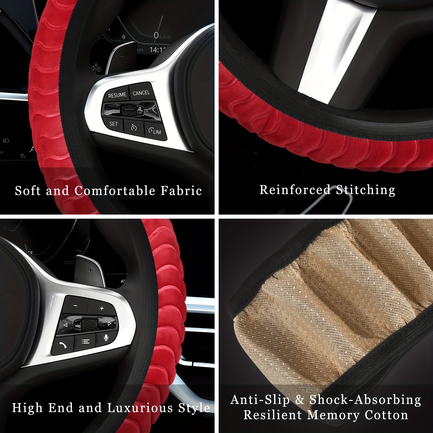 Soft Warm Plush Wave Design Car Steering Wheel Cover Fall - Temu