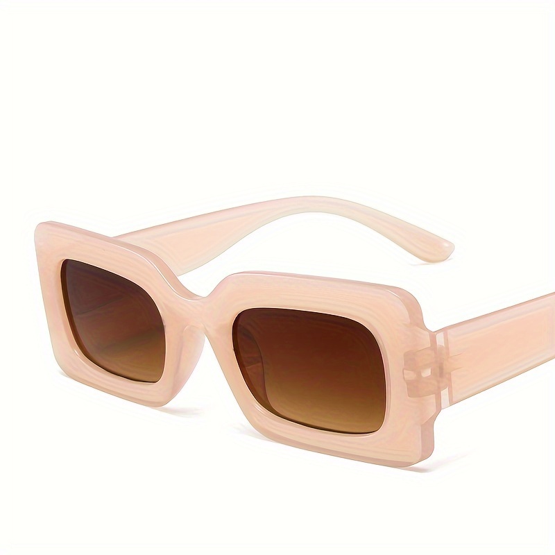 Women's Pink Lens Chunky Square Frame Sunglasses