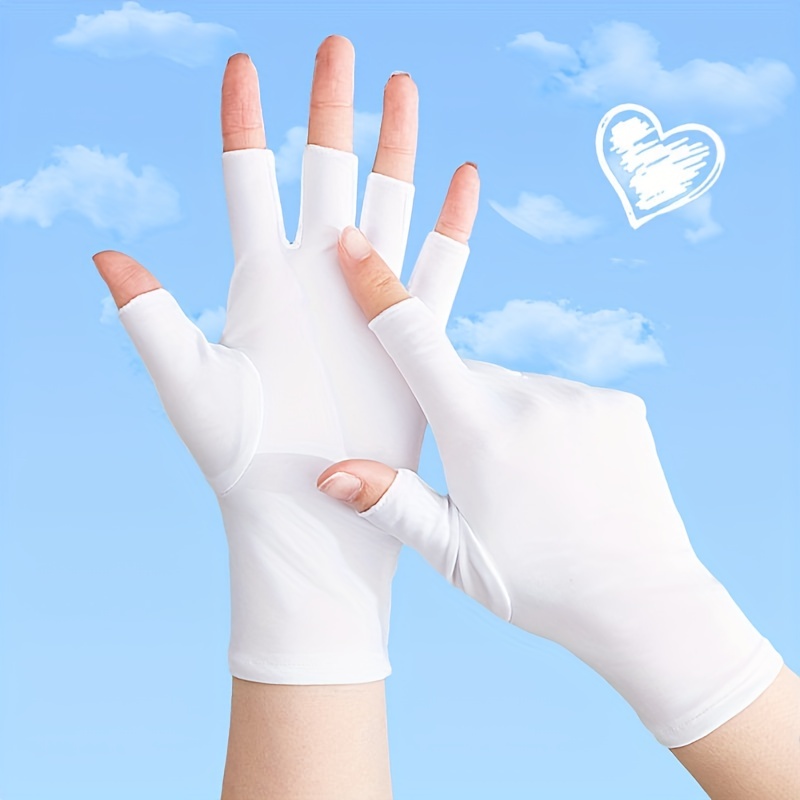 Stay Protected Summer: Thin Half Finger Sunscreen Gloves - Temu