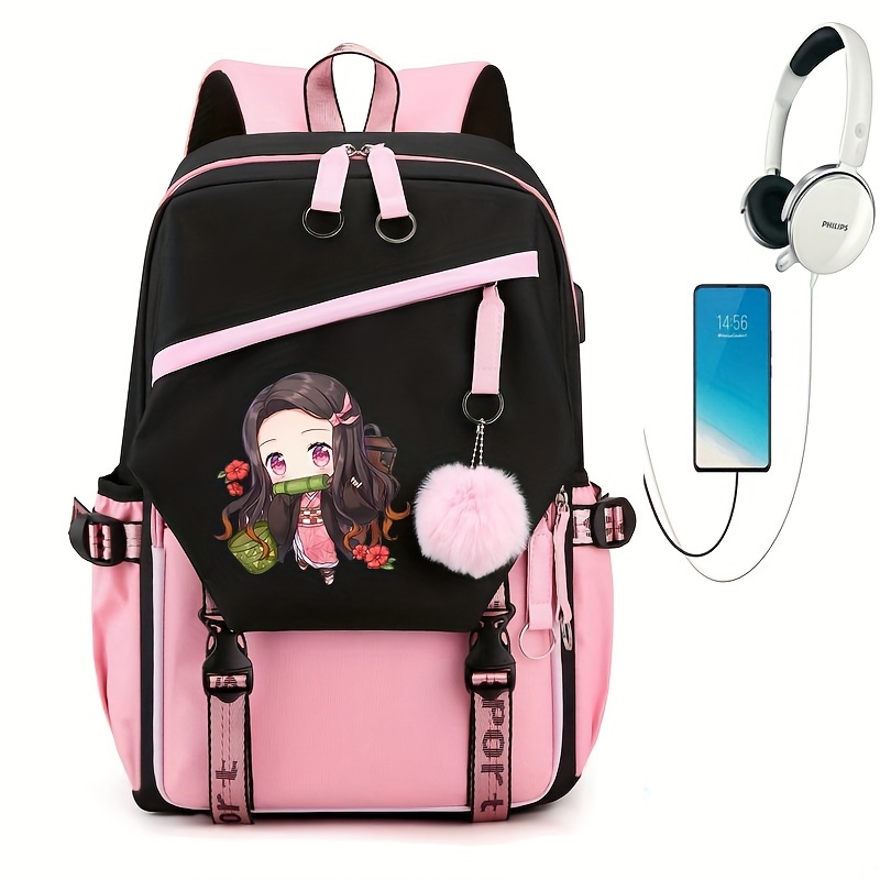 Aphmau Backpack Usb Charging Laptop Backpacks Male Female Ribbion  Waterproof School Bags High School Bag For