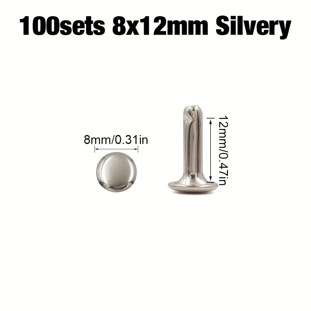 Metal Double Rivets Stud Round Nail Rivet For - Temu