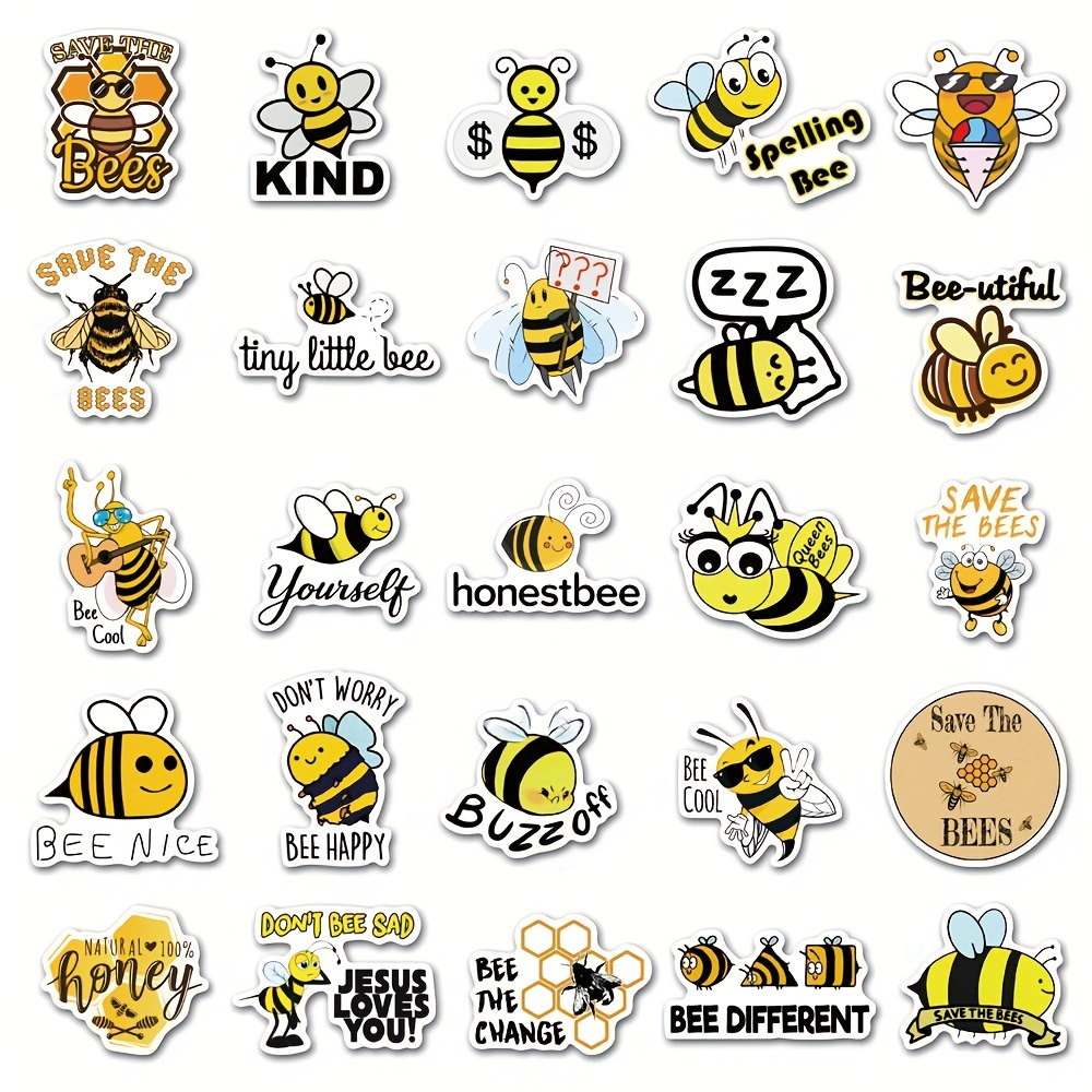 Bee Inspiring Phrases Sticker Decoration, Waterproof Vinyl Sticker Suitable  For Laptop, Skateboard, Water Bottle, Car, Scrapbook, Aesthetic Stickers  Pack For Students Teens - Temu