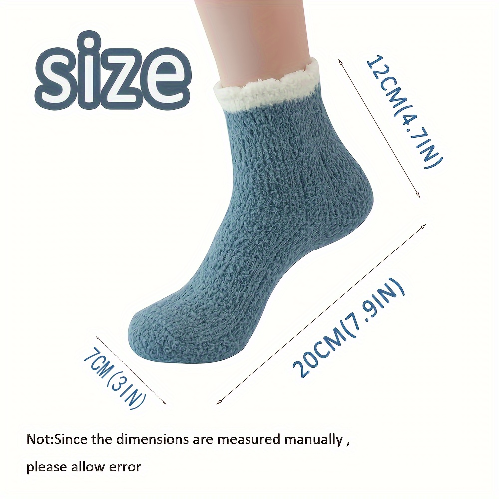 Women's Fuzzy Thicker Warm Medium Tube Socks Grips Fleece - Temu