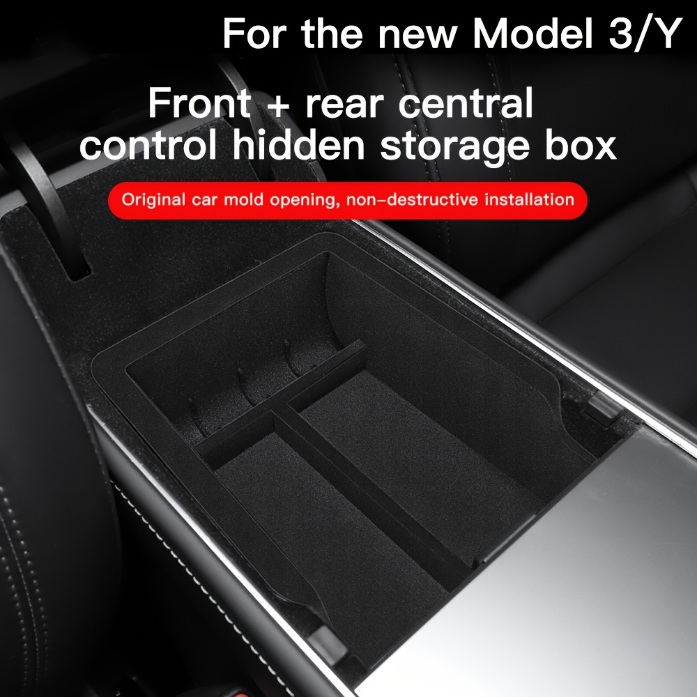 Car Storage Box For Tesla Model 3/Y Center Console Organizer Armrest  Accessories 