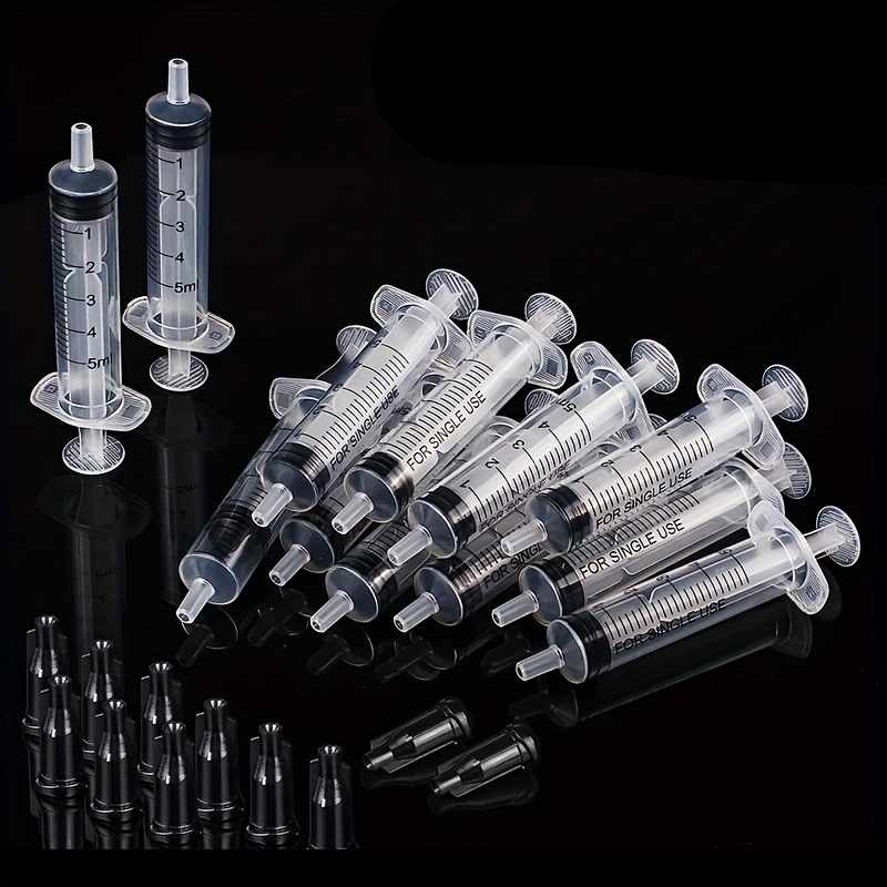 1PC 1ML 3ML 5ML Luer Lock Syringes Screw Blunt Tip Needles Caps