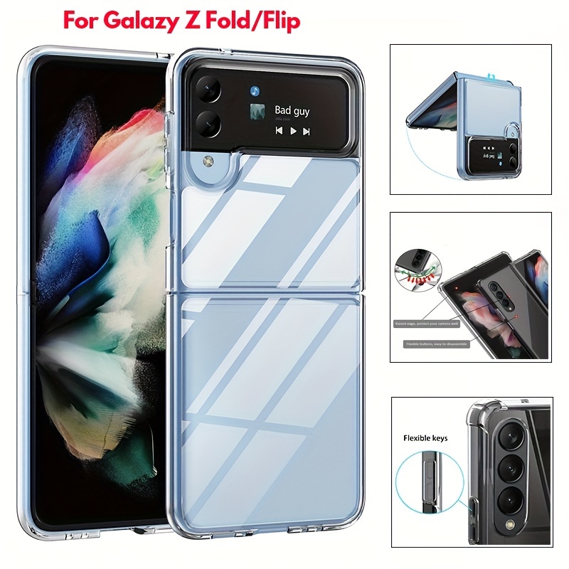 Clear Case for Galaxy Z Flip,Z Flip 5G Case,Ultra Thin Crystal Soft TPU  Rubber Scratch Resistant Anti-Slip Phone Case for Samsung Galaxy Z Flip/Z  Flip