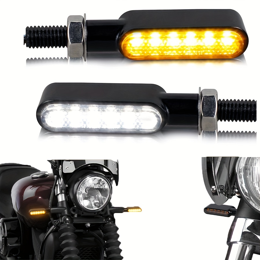 2 Pcs LED Clignotants Moto Anneau Bande de Fourche Lumière Flexible Lampe  Avant Feu de Clignotants
