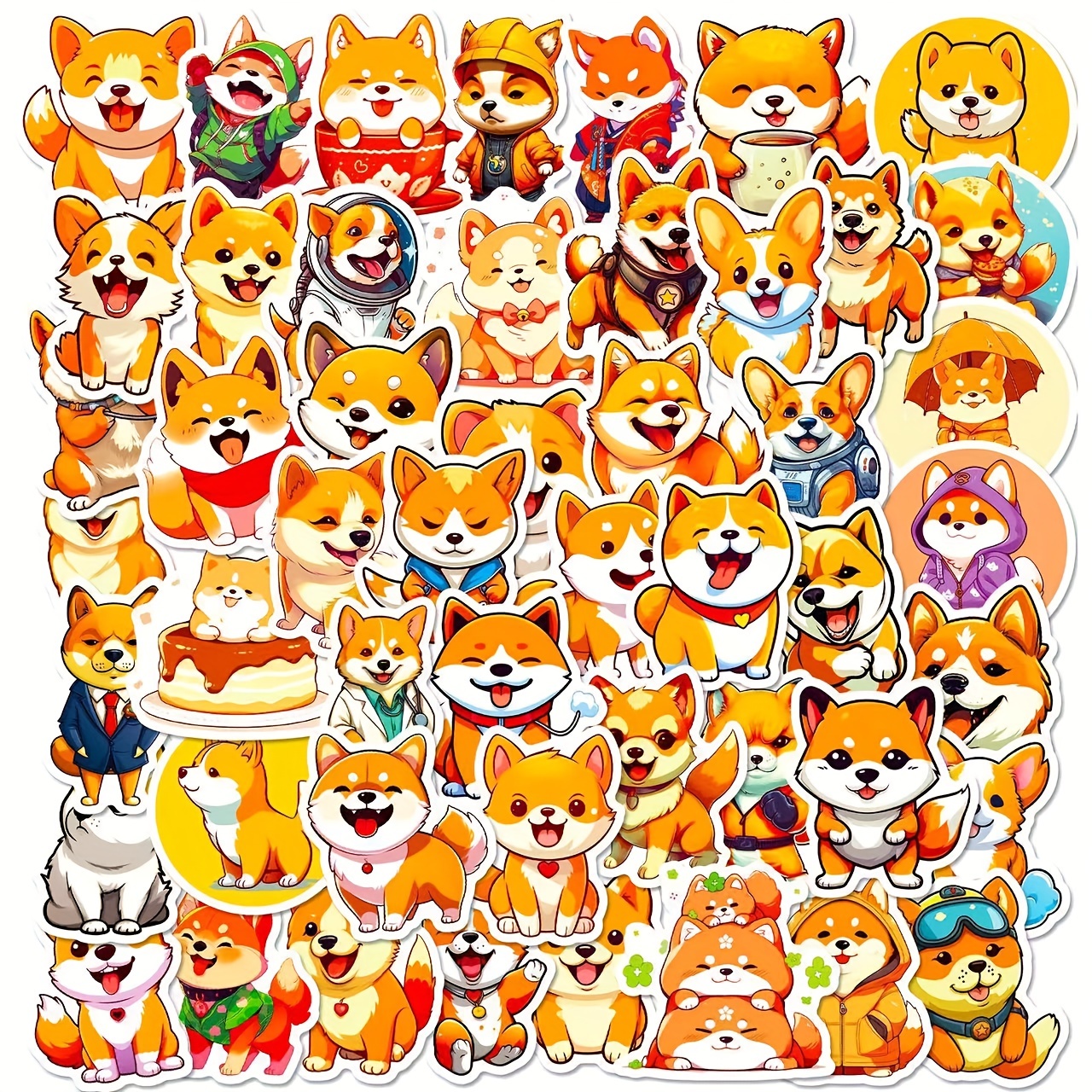 Kawaii 3D Shiba Inu Puffy Stickers Scrapbooking Diy Journal