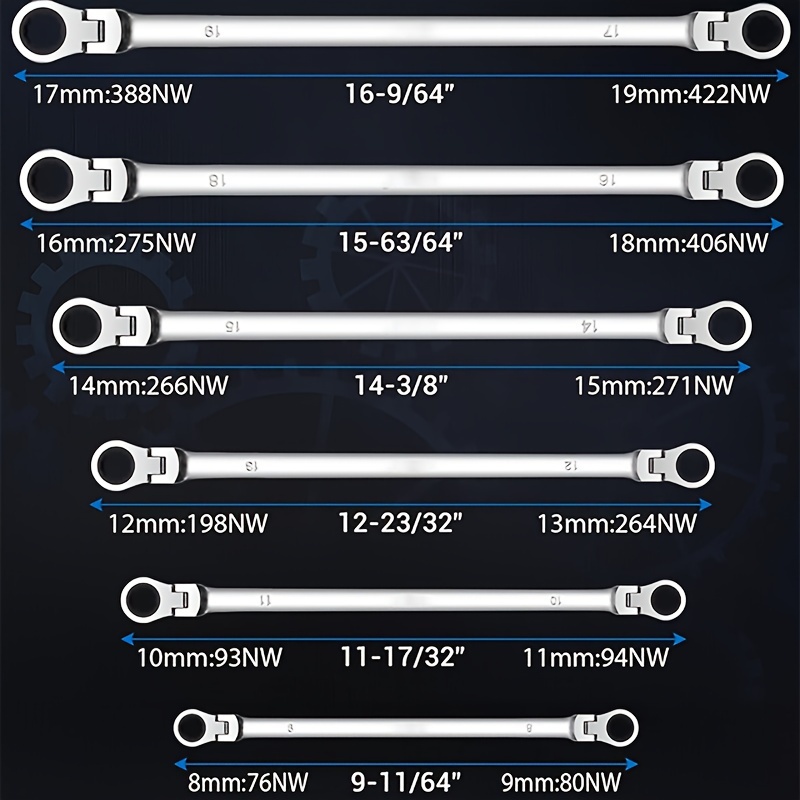 item picture extra long   ratcheting wrench   end long reach ratchet wrench metric 8 19mm crv steel gifts for man
