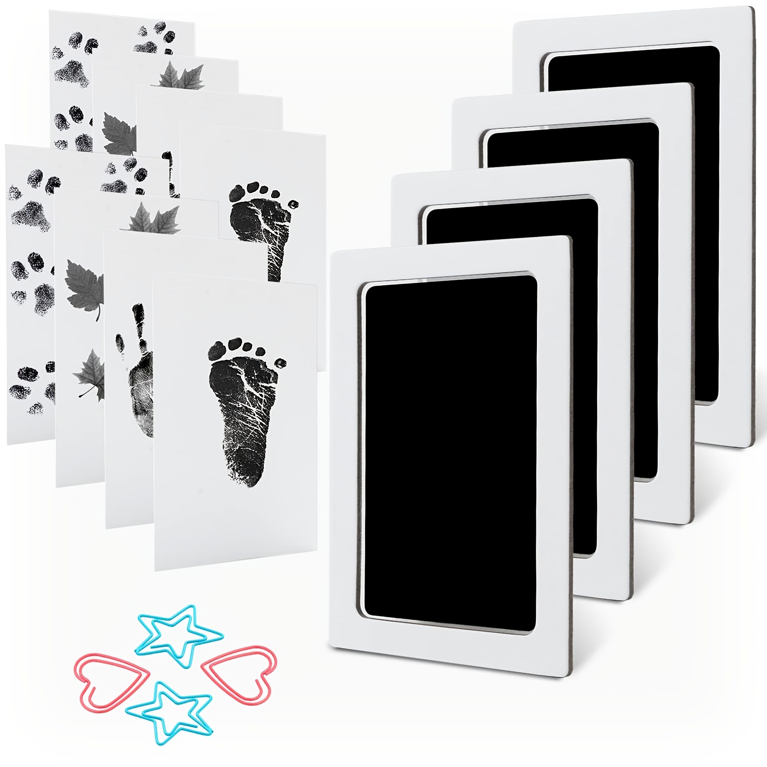 3pcs Baby Footprint Kit With Ink Pads And Imprint Cards
