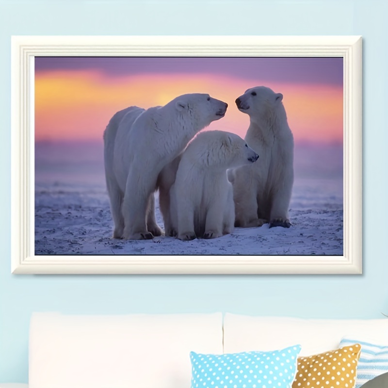 5d Diy Artificial Diamond Painting Polar Bear Diamond - Temu