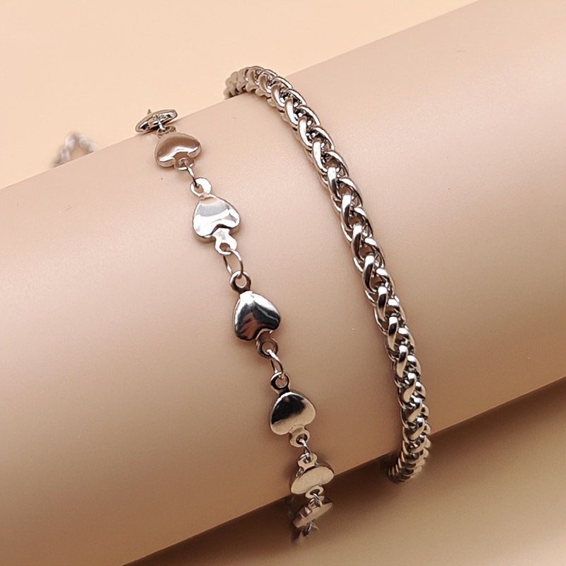 Heart Creative fit Bracelet Women's Bracelet Niche Design - Temu