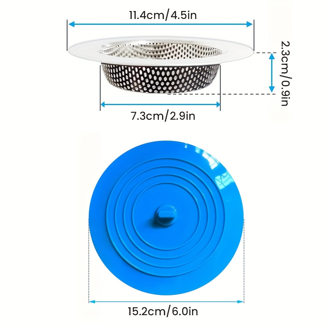 Colador y Tapon para Fregadero Cocina Kit 2 Pzas Cubierta Universal de  Silicona