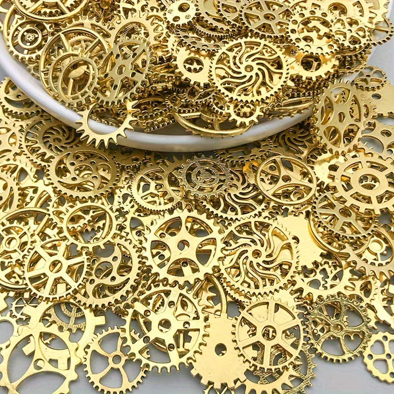 1.76oz Mixed Steampunk Gears Cogs Charms Pendant, DIY Antique Metal Beads  For Bracelets Crafts Components, DIY Jewelry Making Supplies