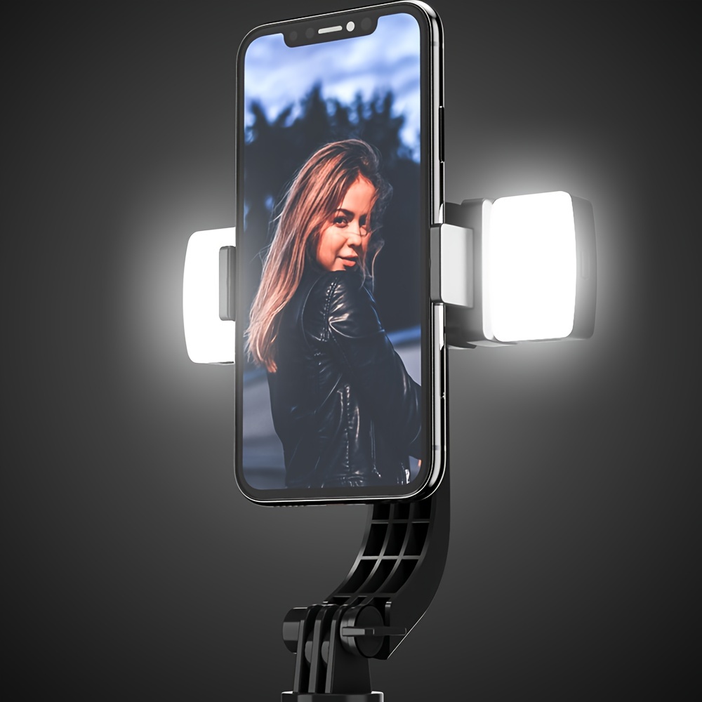 Paquete de 2 60 luces LED para selfie, clip portátil para luz de llenado de  teléfono, luz recargable de 2200 mAh, CRI 97+, 3 modos de luz, iluminación