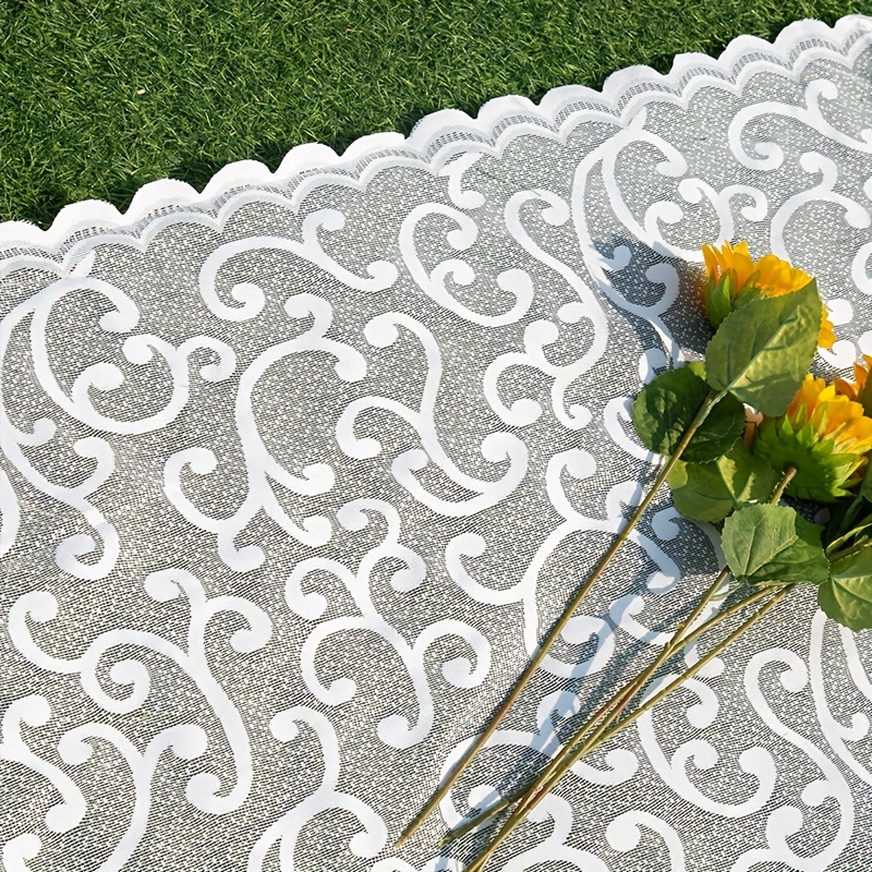 1pc White Lace Picnic Mat Make Outdoor Picnics Stylish Comfortable