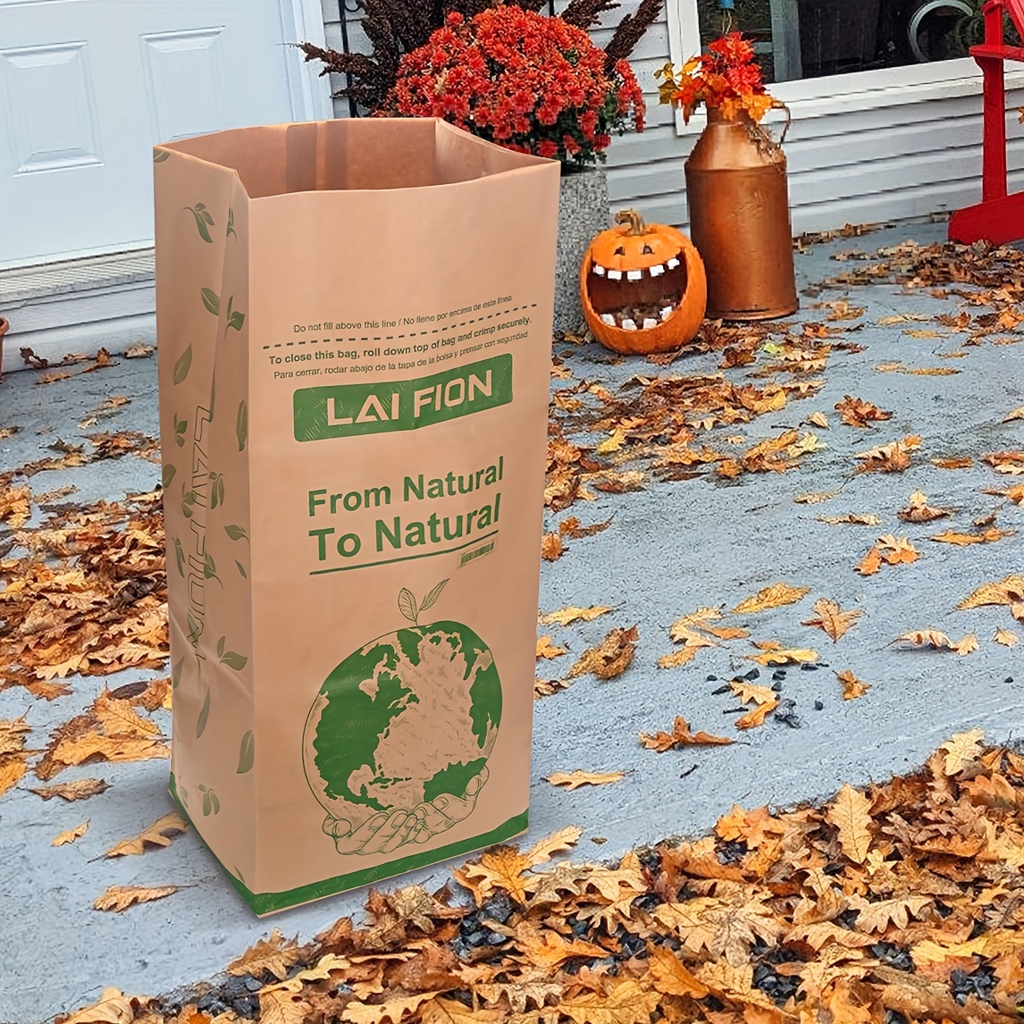 30 Gallon Heavy Duty Brown Paper Lawn And Refuse Bags For - Temu