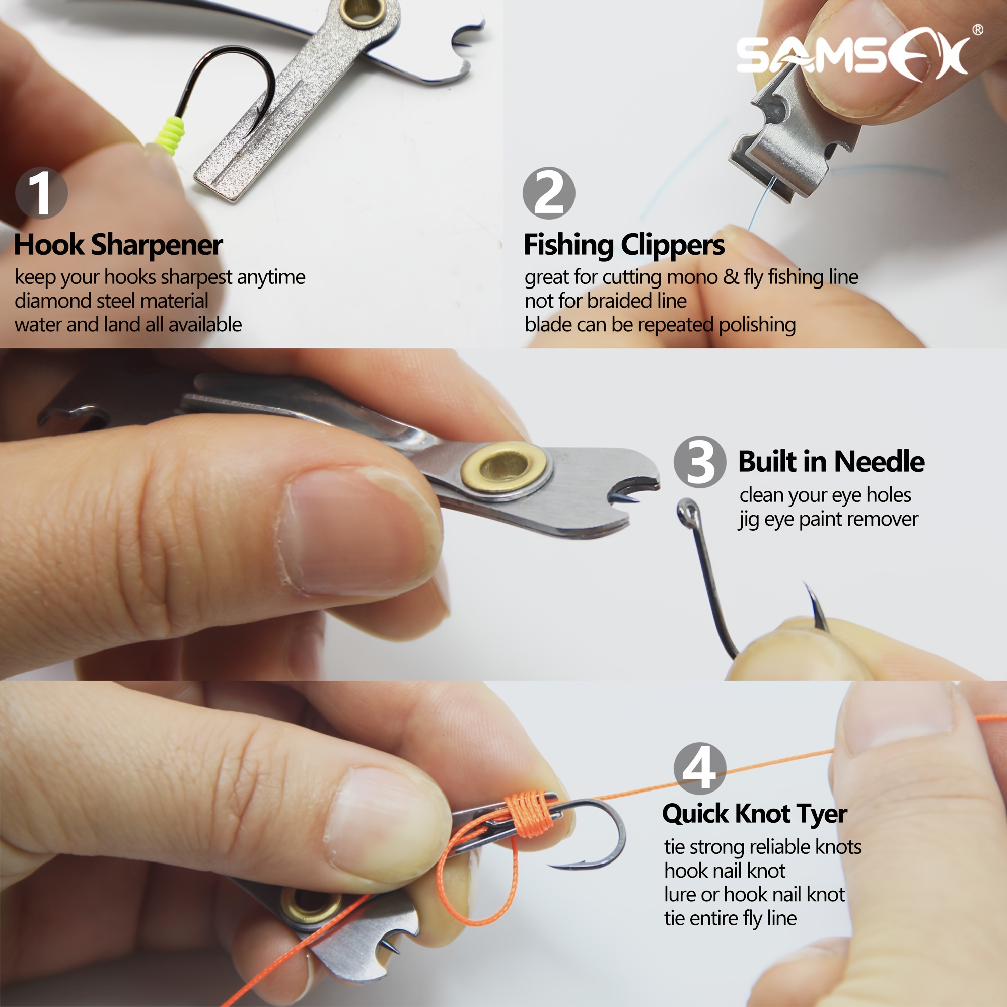 Fishing Quick Tying Tool Knot Line Tie Knotter Clipper Snip Hook Nipper  Outdoor