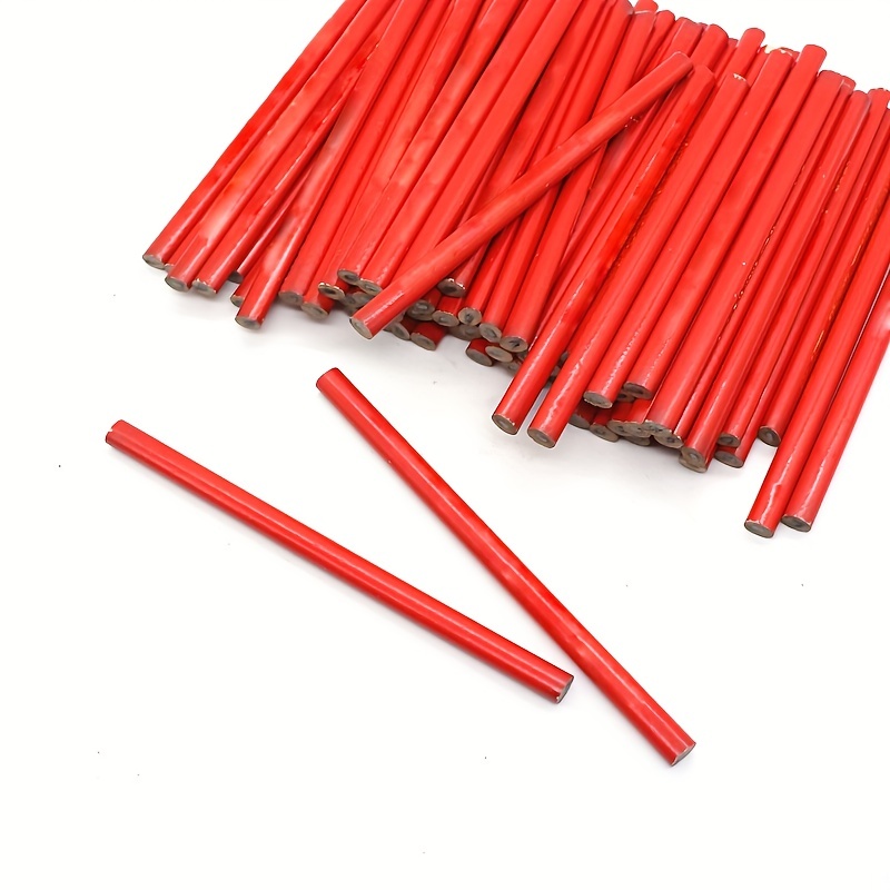 Lápices de carpintería para constructores de 6.693 in octogonal rojo para  carpintería, herramienta de marcado para carpintería, 10 Uds