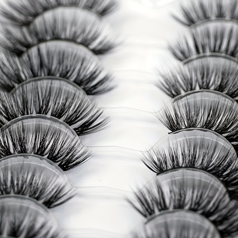 7 Pair False Eyelashes Thick Slender Lashes Big Eye Makeup Curling