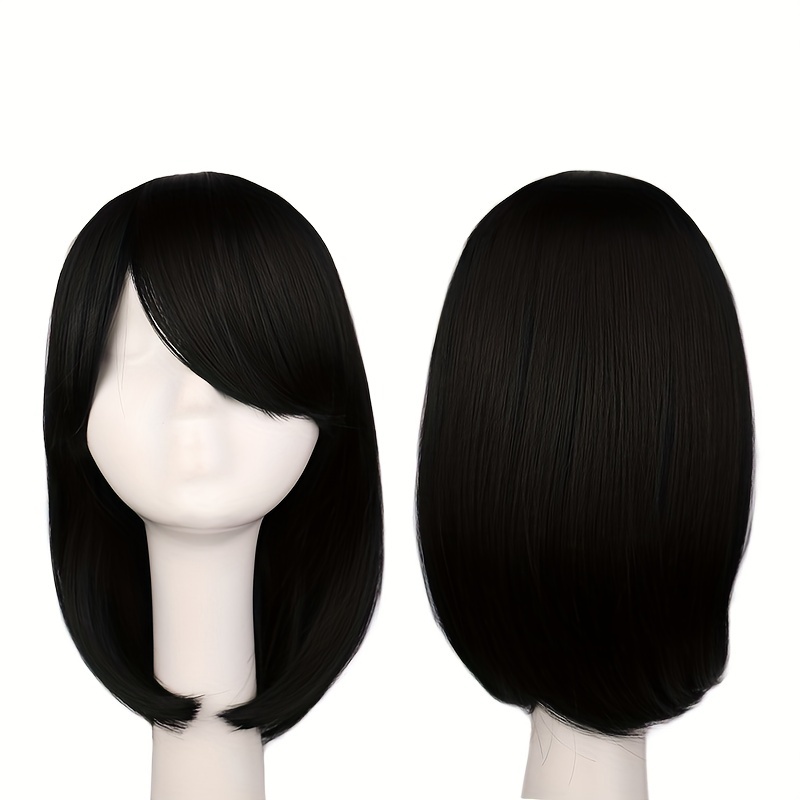 Short Pink Bob Wig Synthetic With Bangs