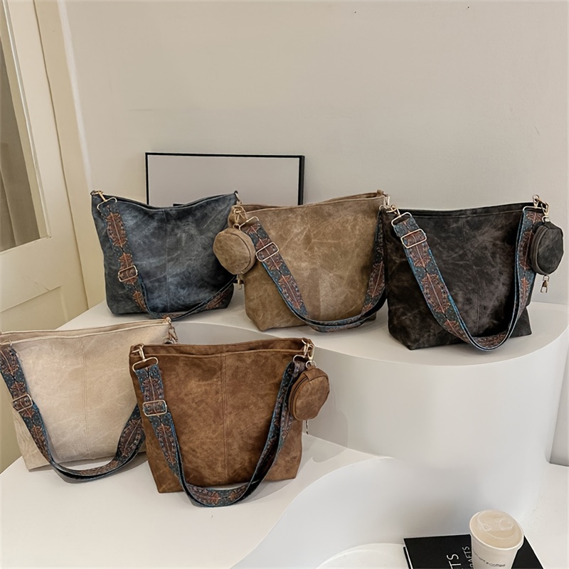 

Sac À Bandoulière À La Mode, Sac Seau Portable Simple Et Sac À Monnaie, Sac Sous Les Bras Parfait Pour Les Déplacements Domicile-travail