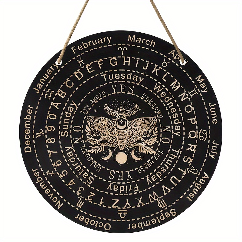 Pendule sculpté planche radiesthésie divination avec collier de cristal  Wiccan Game Round
