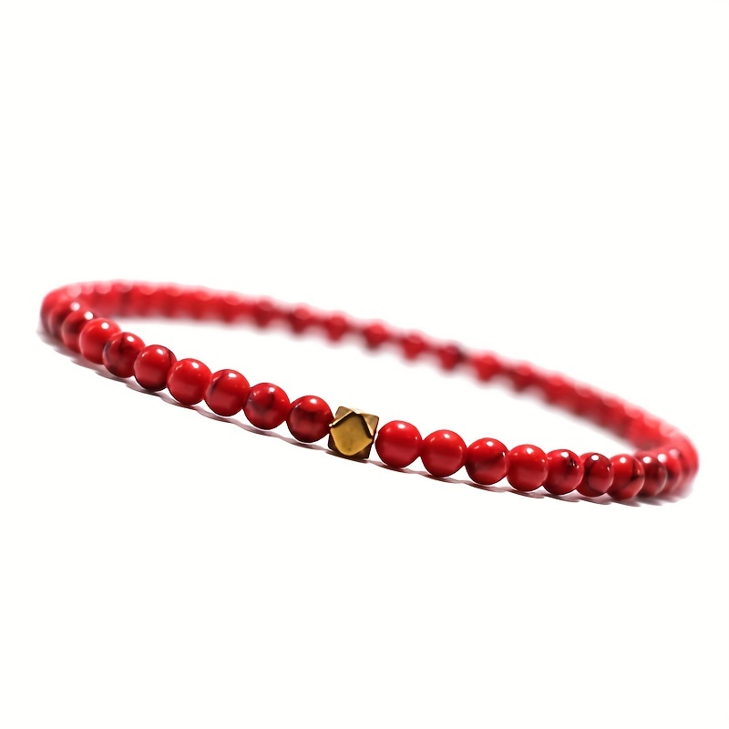 Natural Stone Turquoise Bead Bracelet for Men