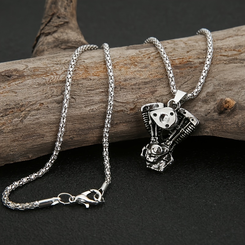 Personalized Engine Motorcycle Chain Punk Gothic Necklace