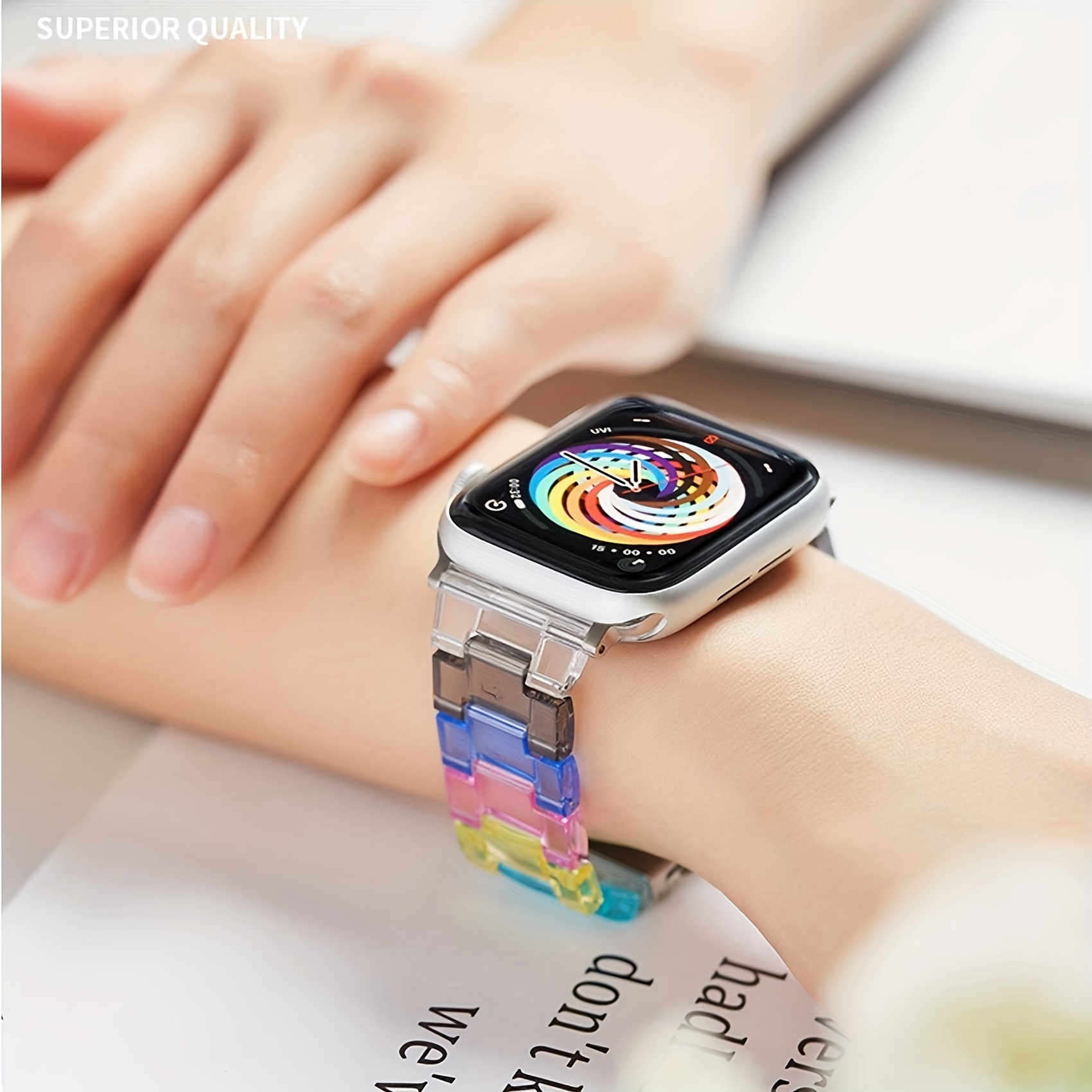 Transparent Resin Strap For Apple Watch Band 42mm 40mm Correa 44mm