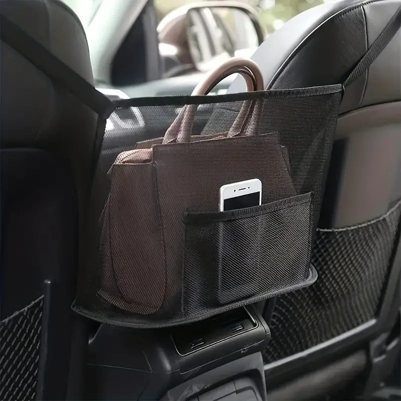 Large Capacity Car Seat Mesh Bag Dog Bag Handbag Purse Clip - Temu