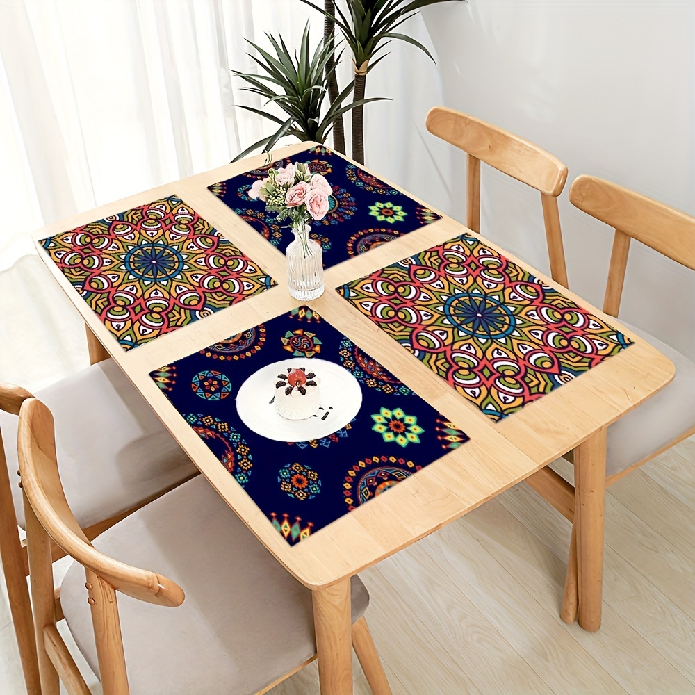 4 pcs Linen Placemat set in Terracotta Color