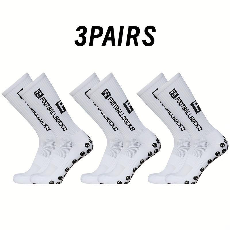 TEMU 3 Pairs Men's Soccer Athletic Socks, Breathable Mesh Design Football Socks, Sweat-absorbent Mid-calf Basketball Socks, Unisex, Geometric Pattern