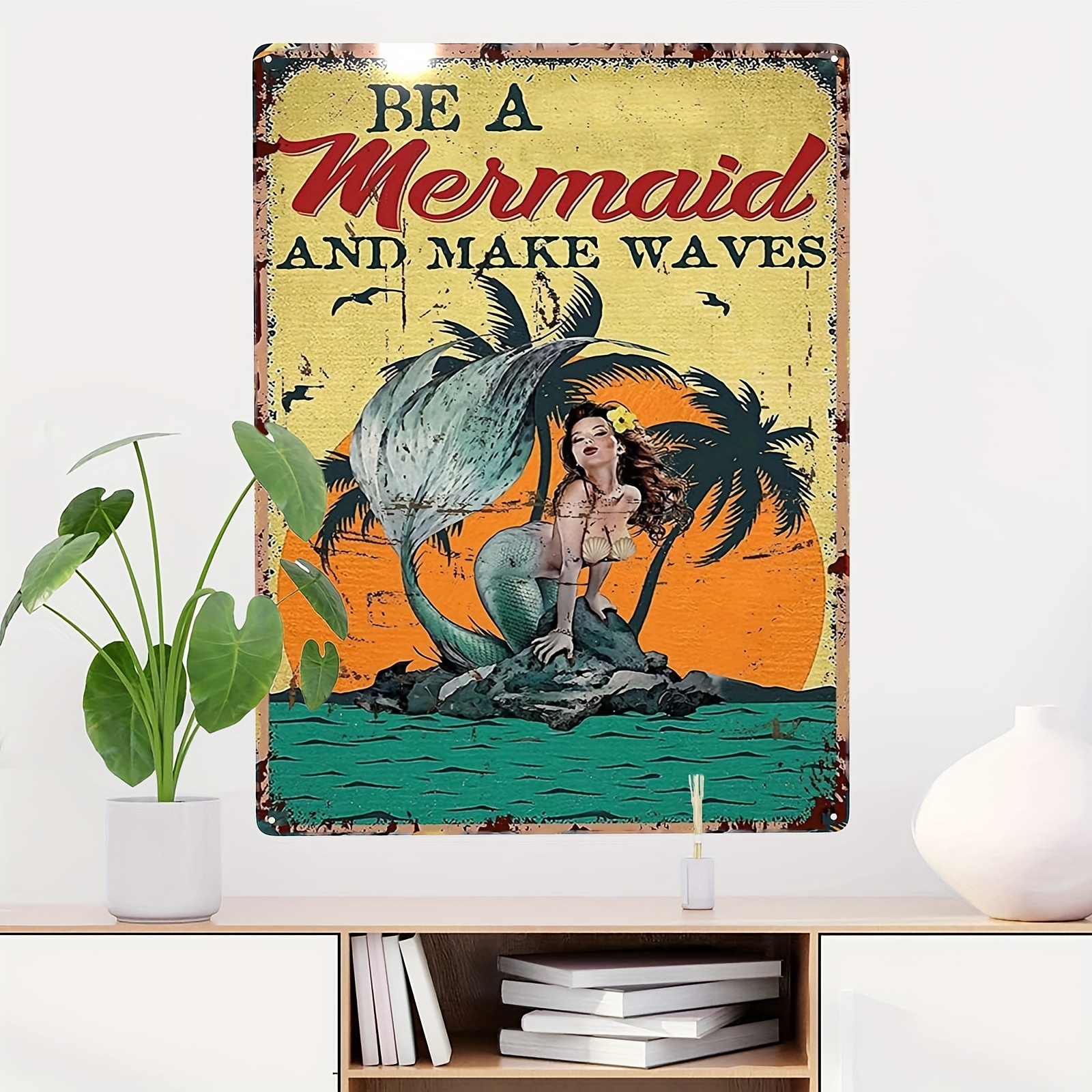 MERMAIDS brass sign plaque, 6 (new)