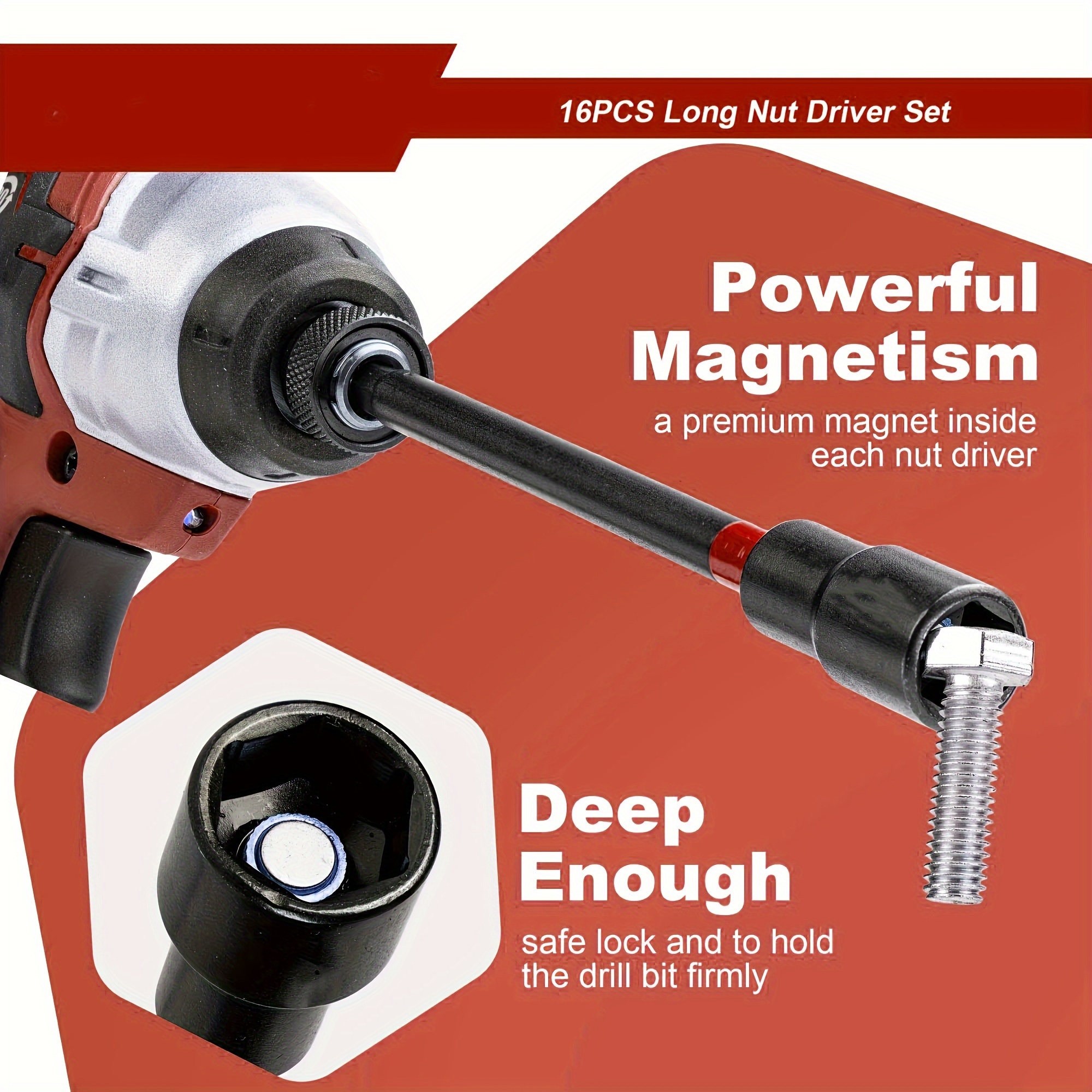 Impact Driver Milwaukee Inch Nut Driver Set Libraton 16PCS