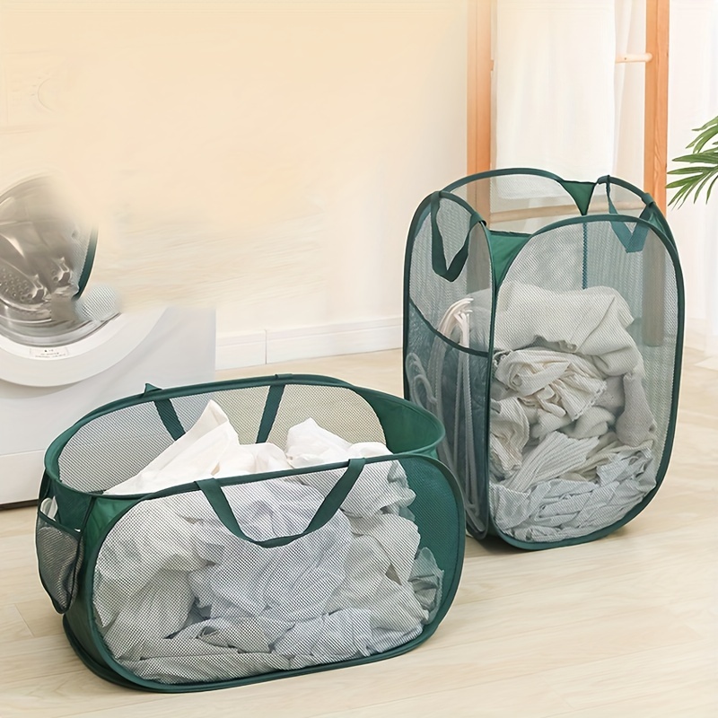 Pop Up Laundry Hamper, Mesh Laundry Basket With Reinforced Carry Handles,  Mesh Dirty Clothes Storage Basket, Portable And Durable Collapsible Laundry  Baskets Suitable For Bathroom, Dorm And Travel - Temu Mexico