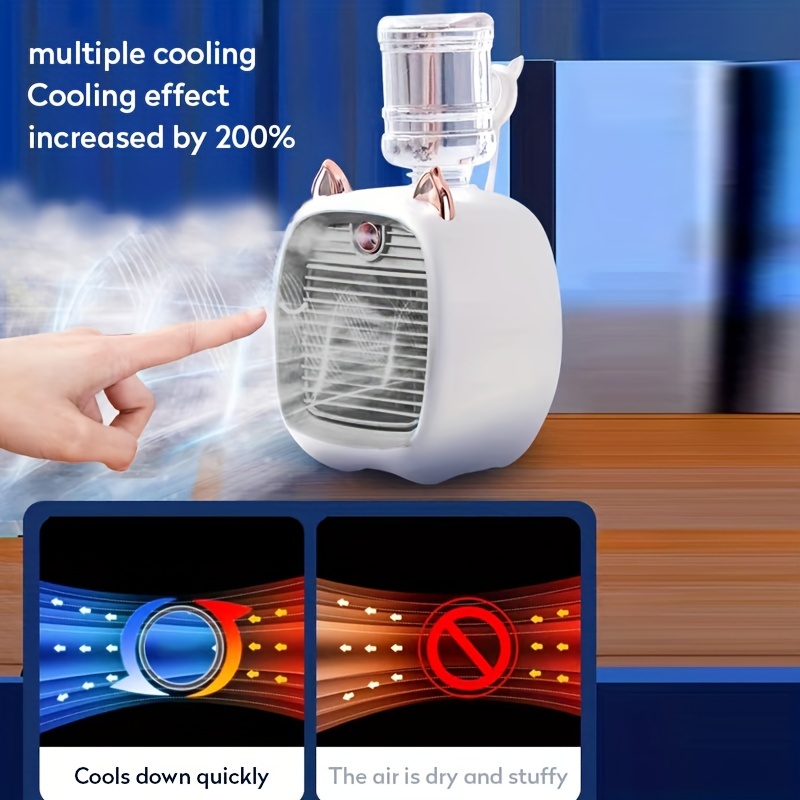 Mini Fan Cooling Air Conditioner Humidifier Water Spray Electric