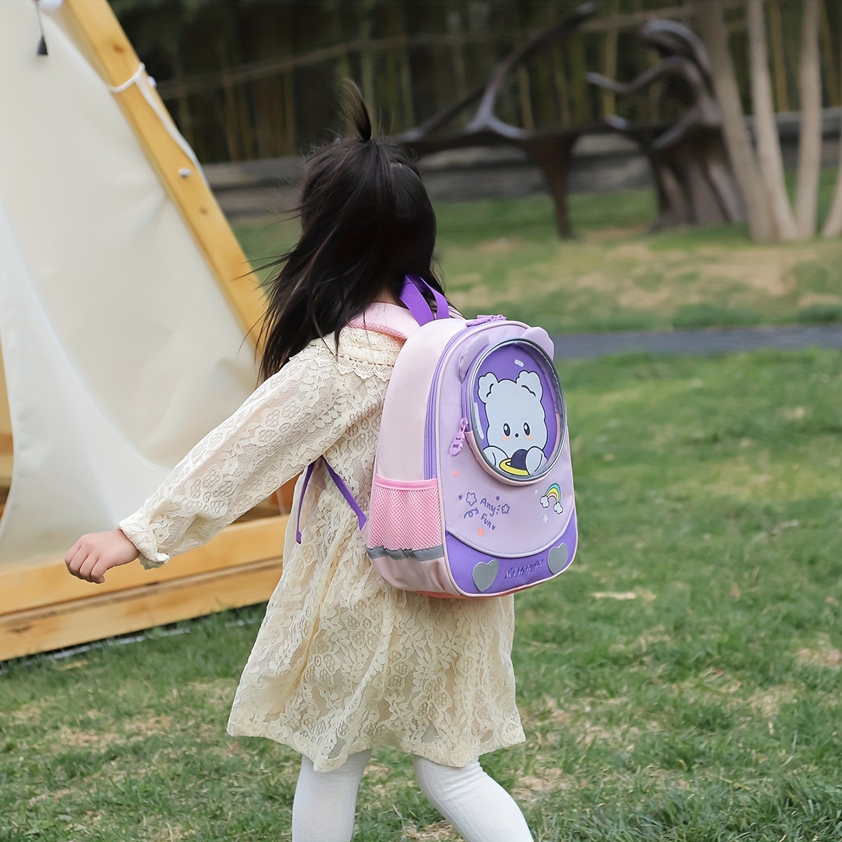 Kids Cartoon Backpack for Kindergarten, Portable Spin Protection Schoolbag