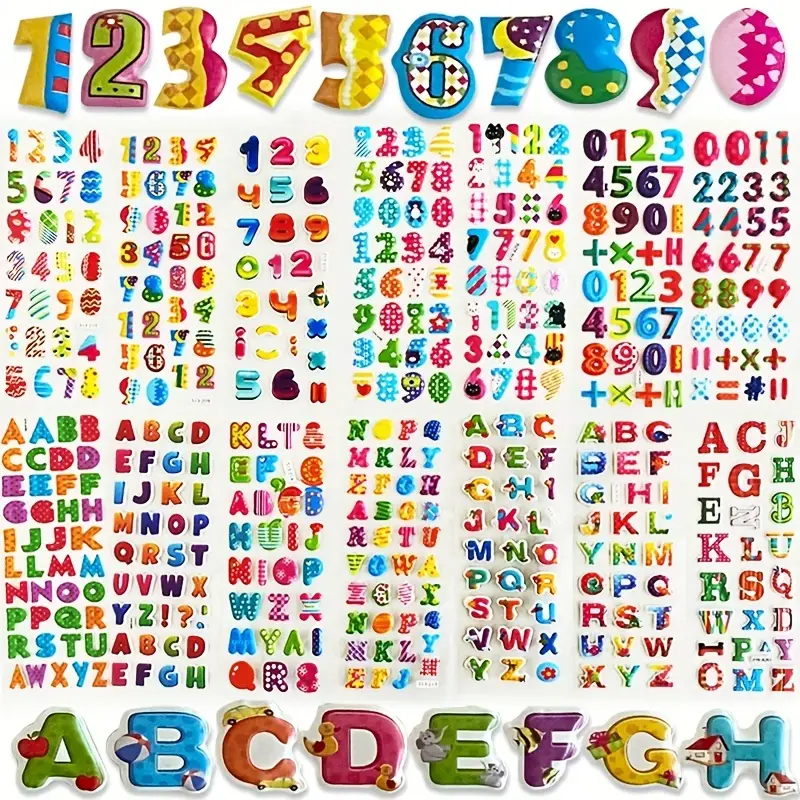 3d Puffy Bulk Cartoon English Alphabet Letters Number - Temu