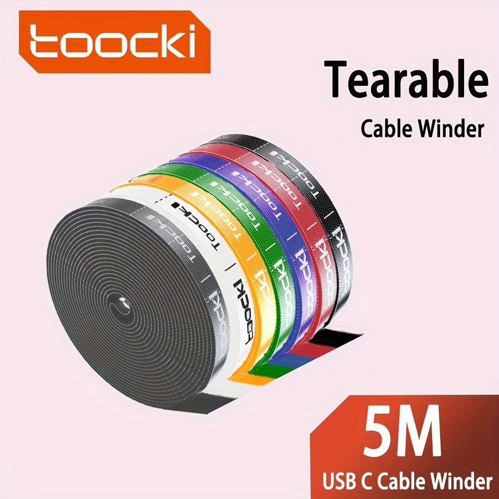 Toocki 5M Cable Organizer Wire Winder ties Earphone Mouse Cord Cable  Management